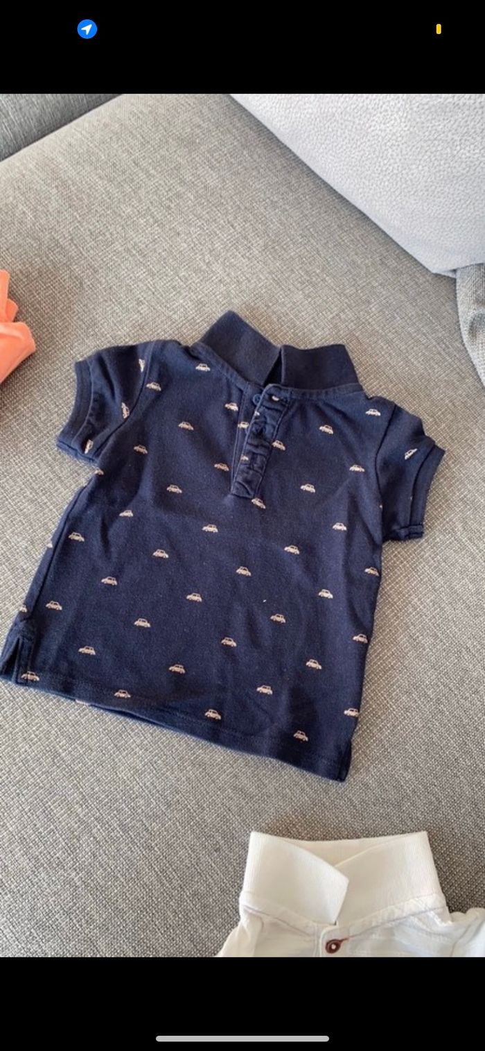Polo garçon bleu marine