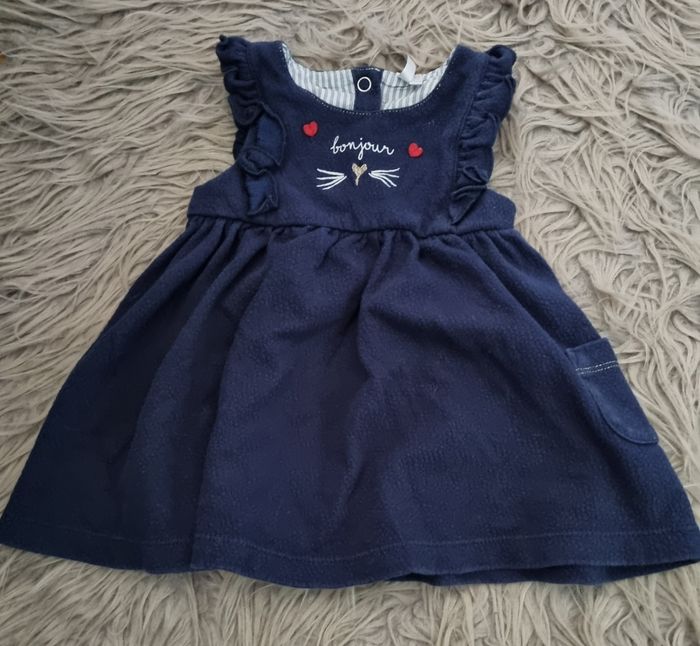 Robe en maille fantaisie à volants et poches 9mois