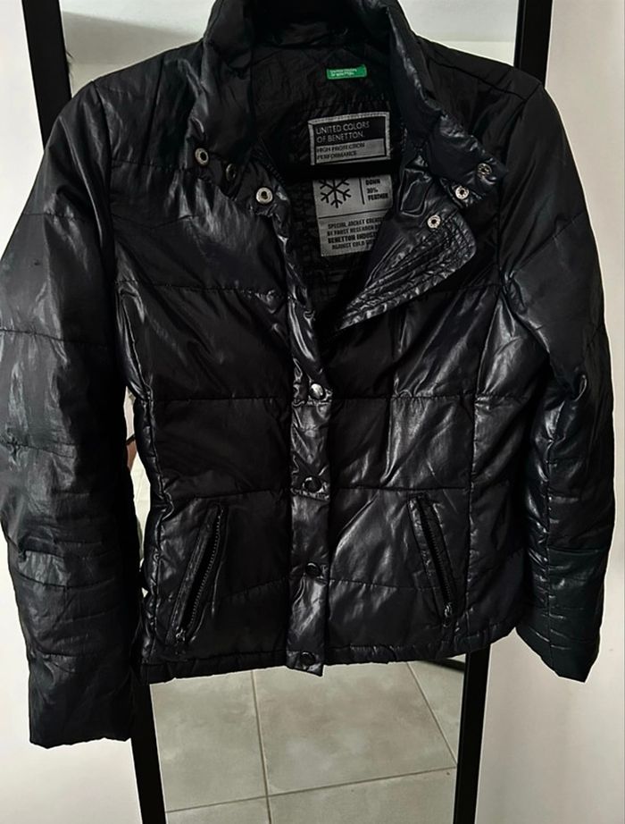 Doudoune plume noire Benetton