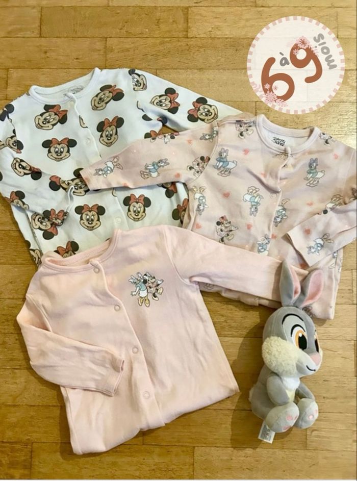 🌟 Lot de 3 Pyjamas / Disney - Primark (6-9 Mois) 🌟