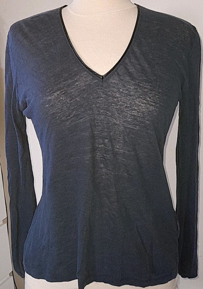 Tee-shirt manches longues bleu de chez zara taille m