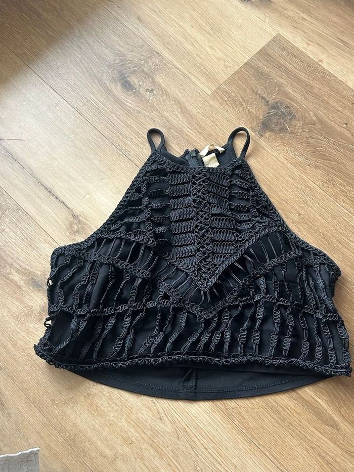 Top crochet noir H&M - photo numéro 1