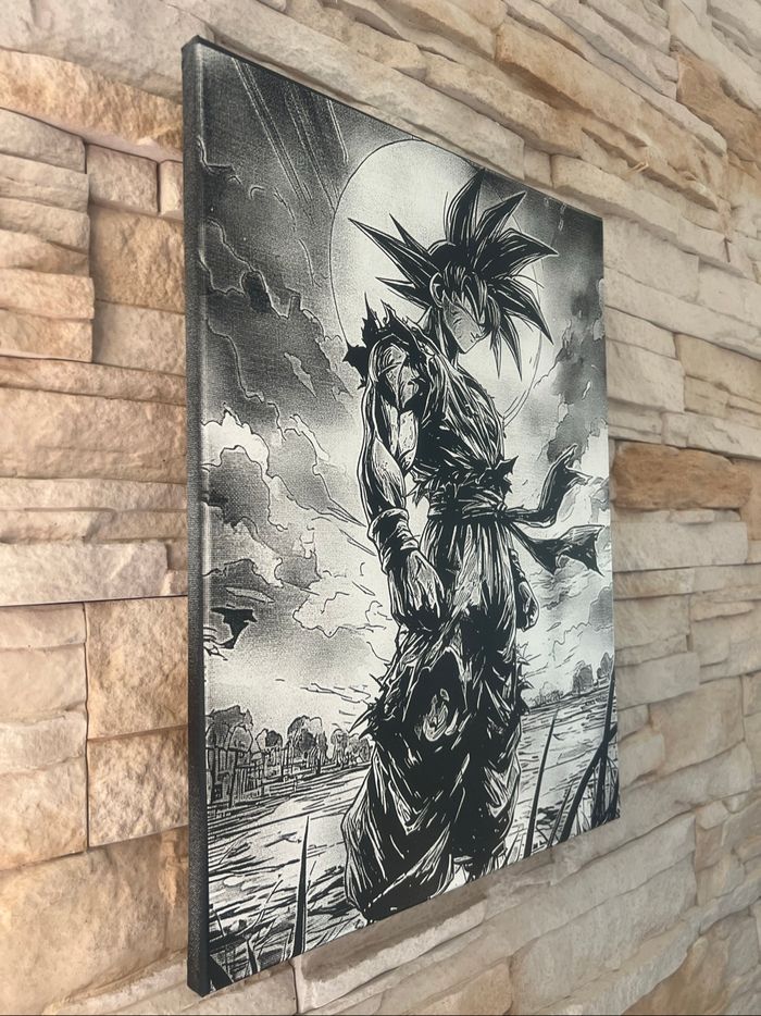 Tableau Goku sombre Dragon Ball en toile 30x40cm - photo numéro 2