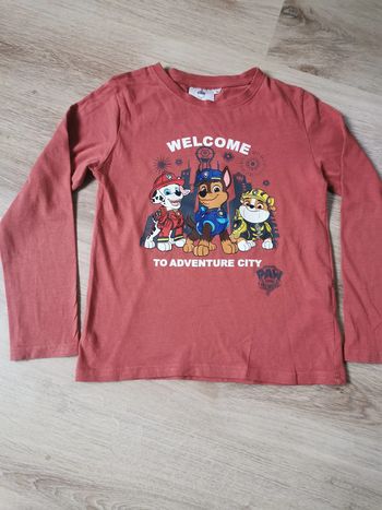 T-shirt marron manches longues Pat Patrouille 8 ans