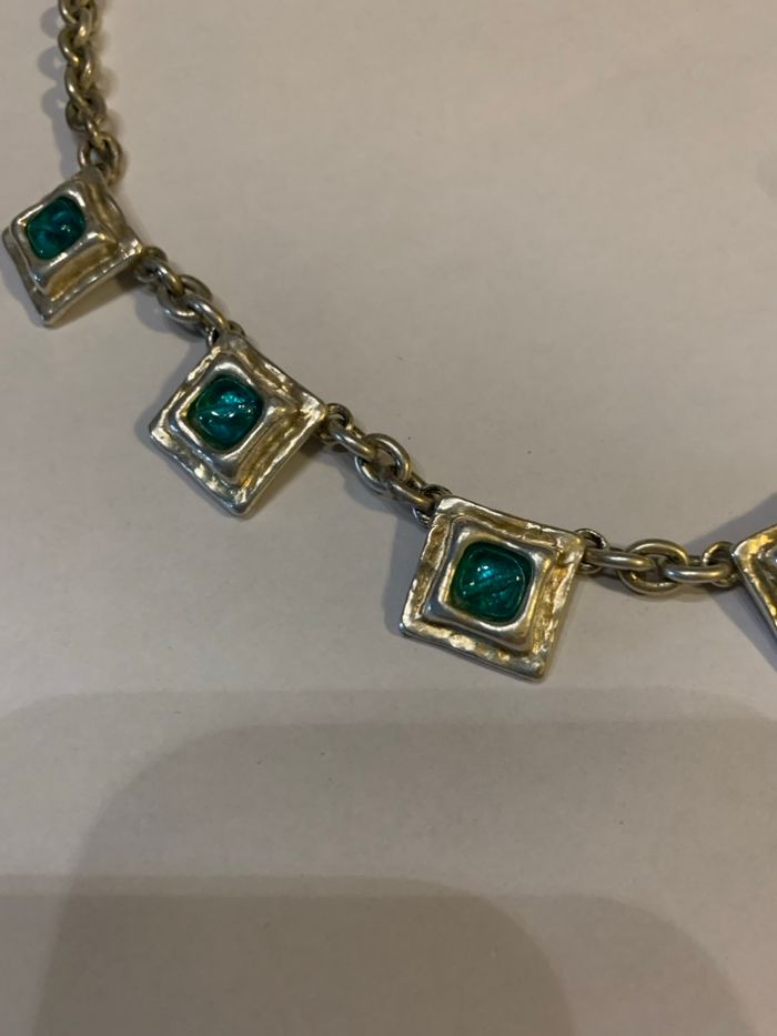 Collier carrés bleus - photo numéro 2