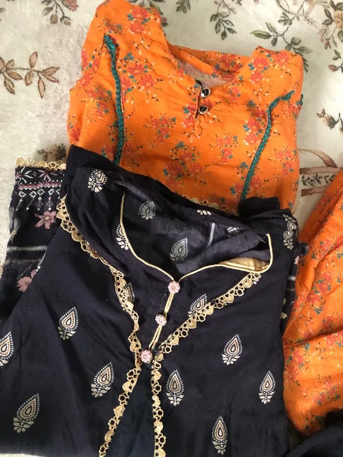 Ensembles 2 pièces pour fille 4 ans classe chic indien pakistanais robe été - photo numéro 3