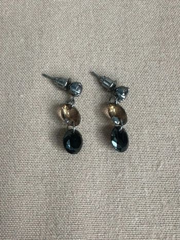 Boucles d'oreilles strass noir