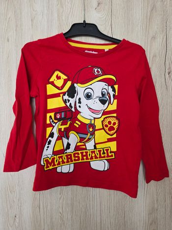 TEE-SHIRT MANCHE LONGUE MARCUS PAW PATROL ROUGE TAILLE 3ANS MARQUE NICKELEDEON