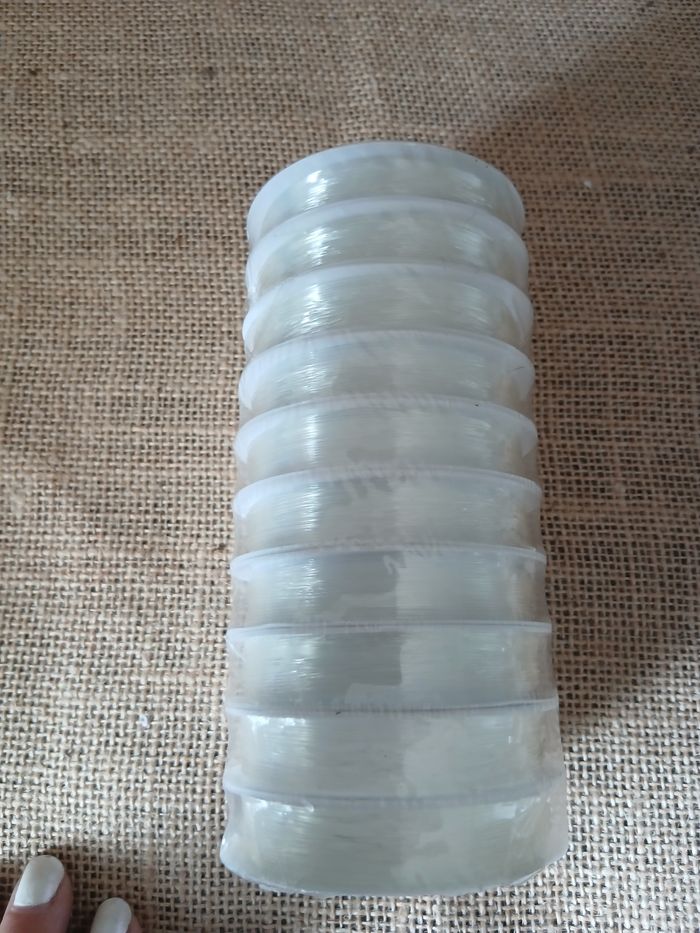Lot de 10 rouleaux de fil élastique transparent 0.6