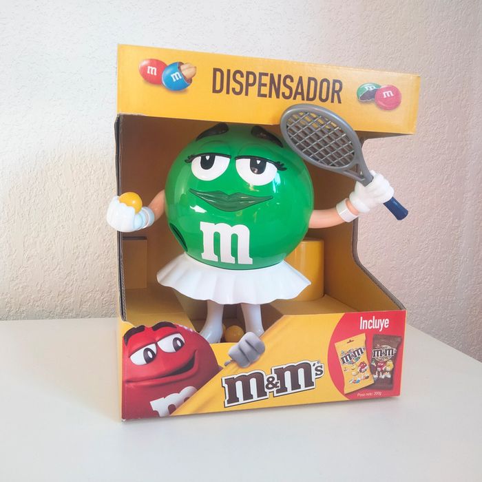 Distributeur m&m's hiya tennis - vert - Neuf
