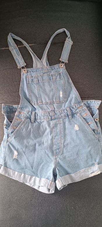 Salopette short jean