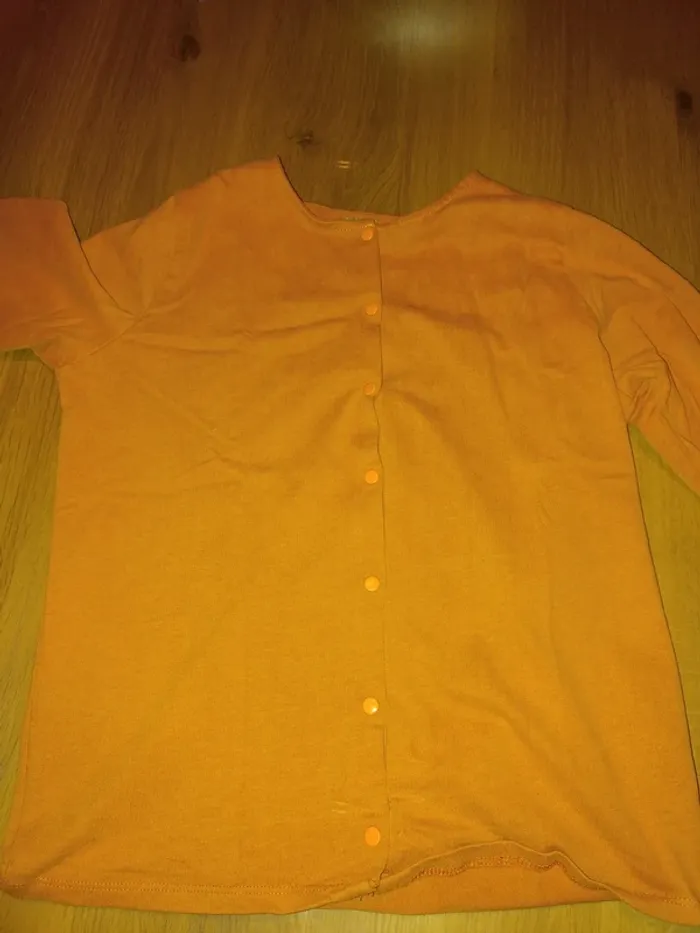 Gilet Coton Fille Jaune Moutarde - photo numéro 2
