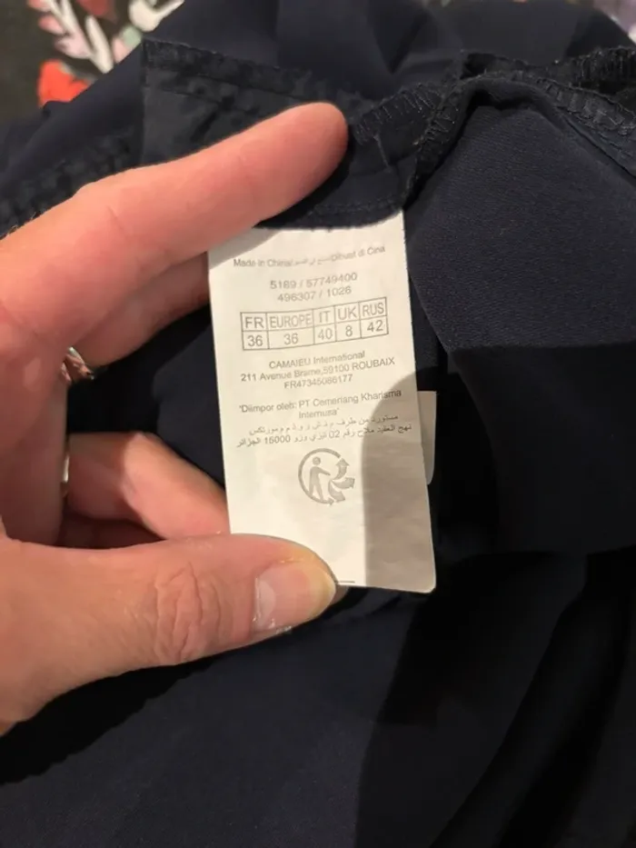 Robe sans manches bleu marine Camaïeu zippée taille 36 - photo numéro 6
