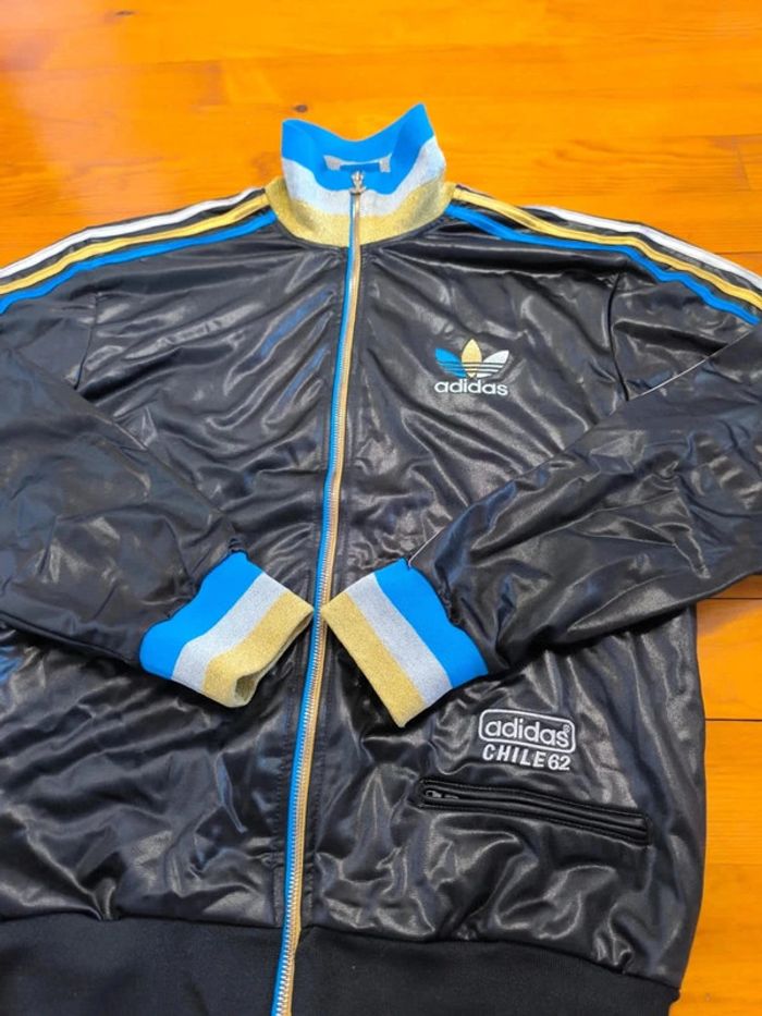 Veste Adidas - Chile 62 - Noir/bleu/doré - Taille M - photo numéro 3