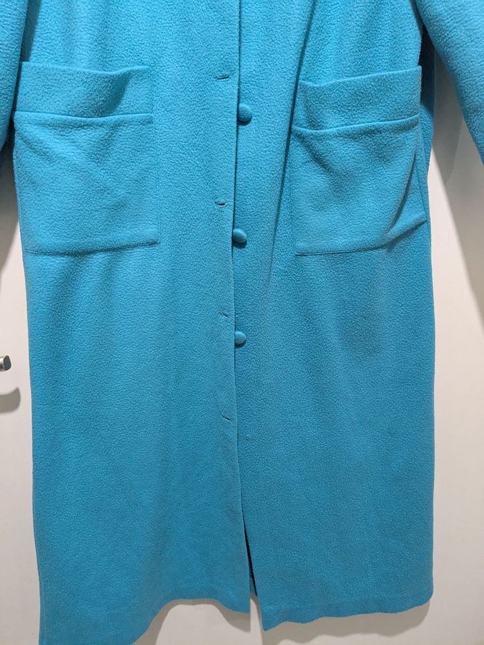 Belle robe de chambre vintage bleue turquoise. Taille 40 - photo numéro 3