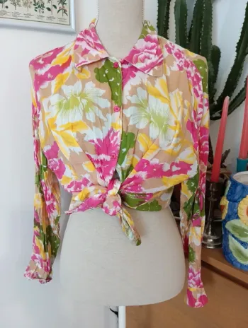 Chemise vintage légère voile multicolore