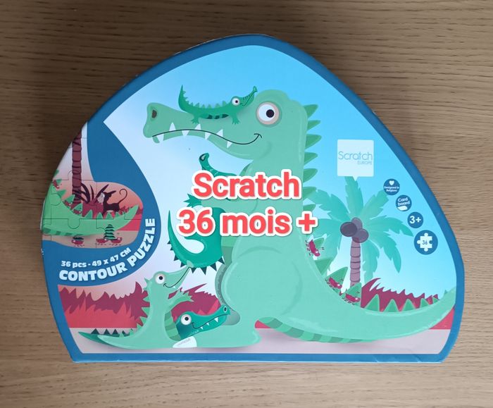 Puzzle contour Scratch "Maman crocodile et ses bébés" 3 ans +