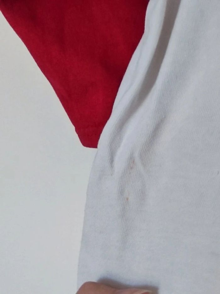 Tee-shirt manches longues gris blanc rouge Aubisou - photo numéro 5