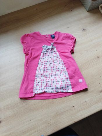 T shirt rose léger 18 mois terre de marins très bon état