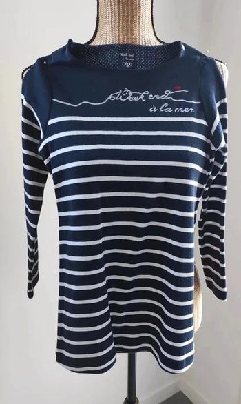 25 € Robe Week end à la Mer manches longue à rayures 6 ans