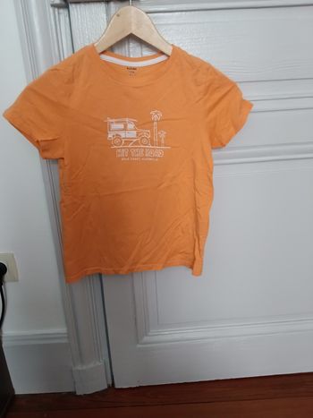 Tee-shirt Kiabi orange et blanc