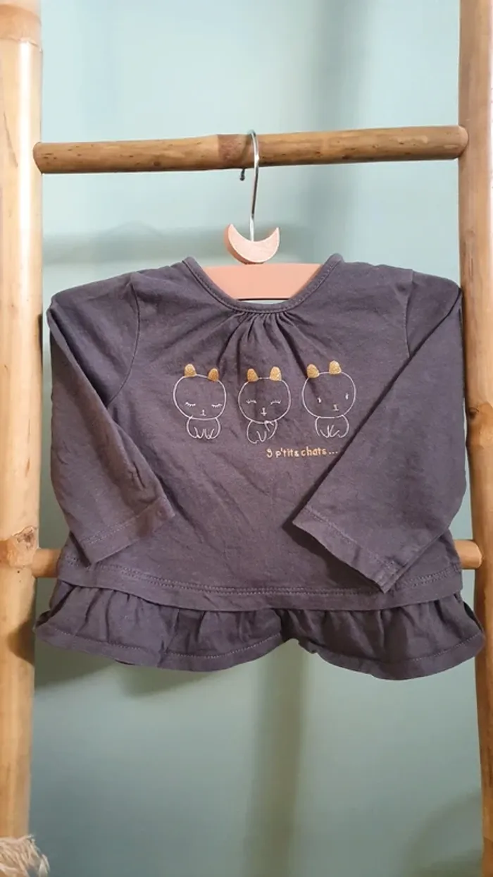 T-shirt "3 petits chats" gris
