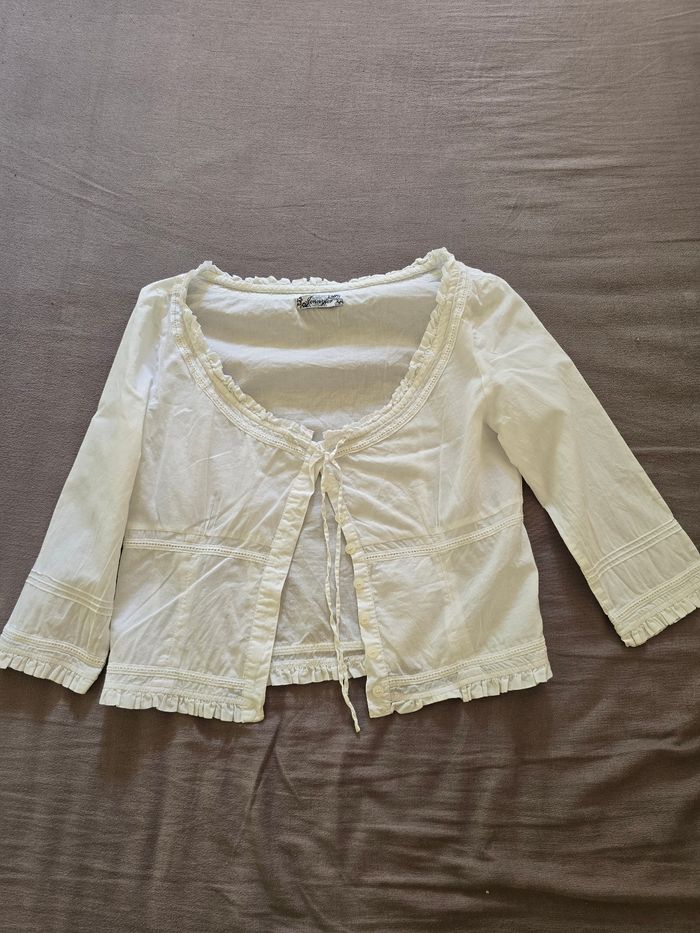 Tunique chemisier broderie anglaise 🍒vintage 80🍒taille 34/36/38 - photo numéro 8