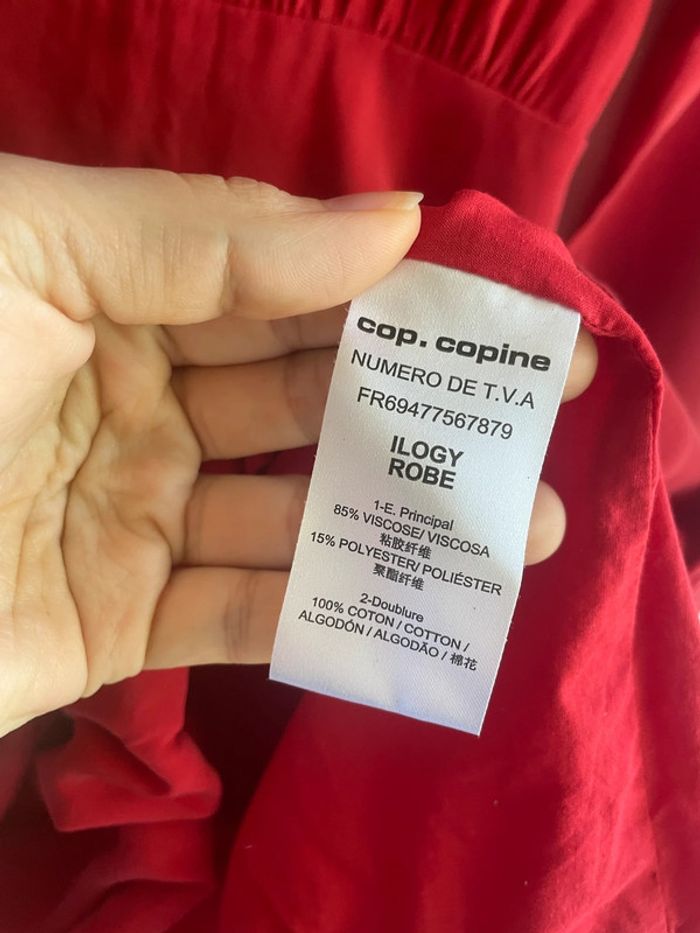 Robe rouge Cop Copine décolleté original - Taille 36/38 - photo numéro 6