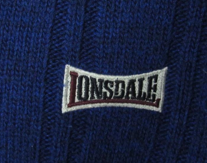 Pull Lonsdale London col V bleu, taille L adulte mixte. - photo numéro 3