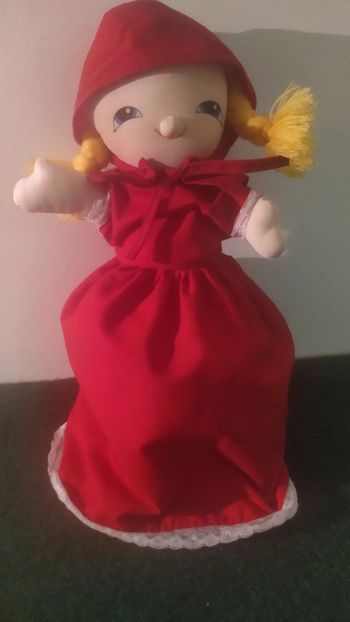poupée réversible '' 3 en 1 '' le petit chaperon rouge la grand-mère le loup