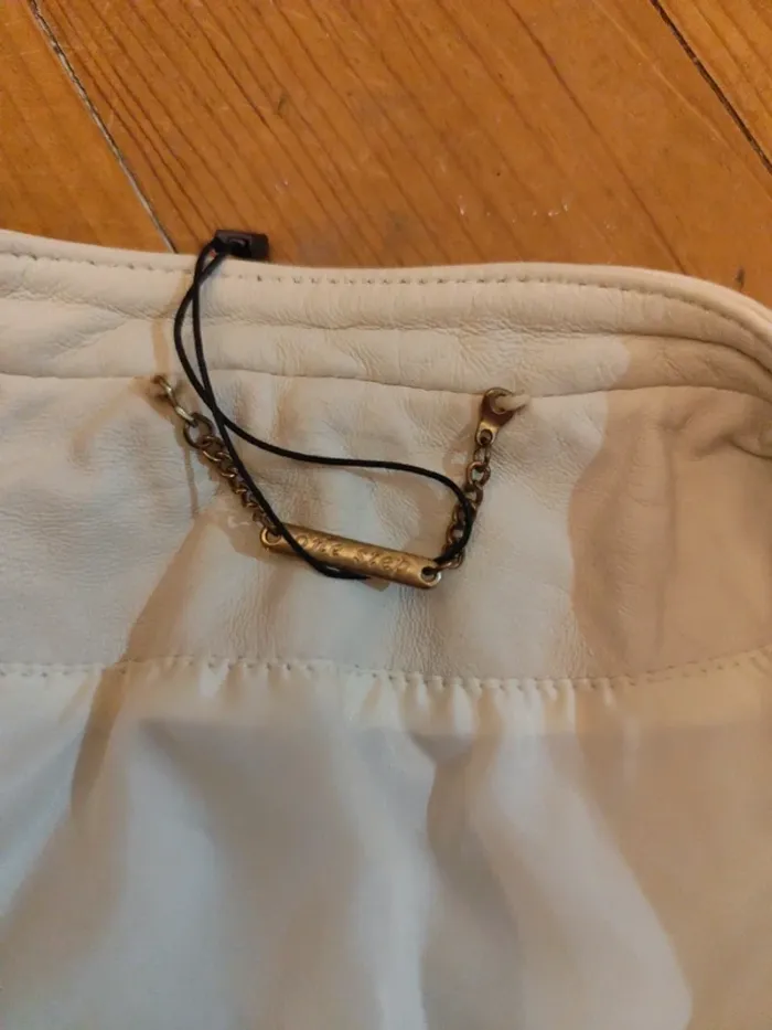 Veste cuir d'agneau One Step IKKS crème 38 neuve - photo numéro 3