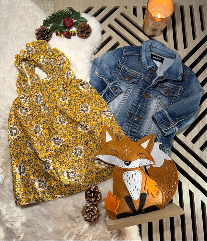 Ensemble robe été fleurie & veste bebe 6 mois - photo numéro 3