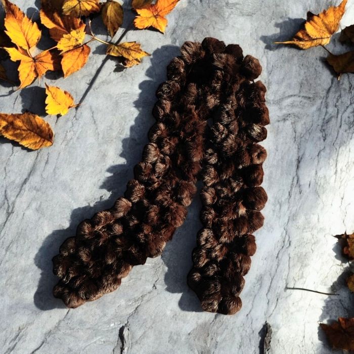 Écharpe marron chocolat en fourrure vintage - Fabrication artisanale - photo numéro 5