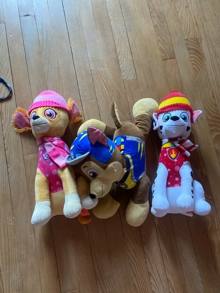 Lot 3 peluches pat patrouille