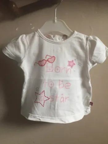 T-shirt blanc Bébé Rêve 3M