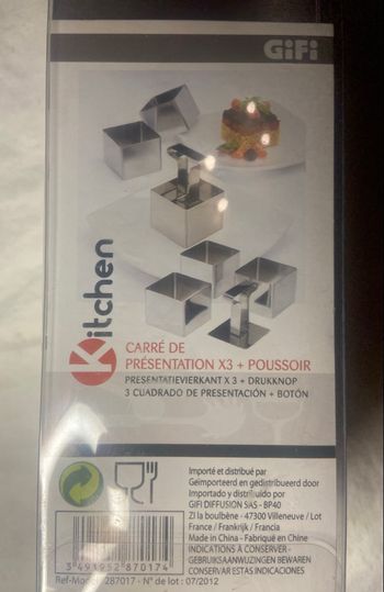 Lot de 3 emportes-pièces »Gifi »carrés