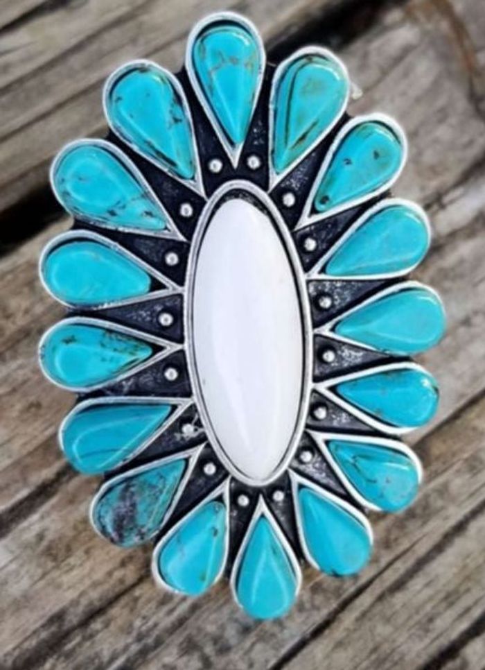 Bague Bohème turquoise - photo numéro 2