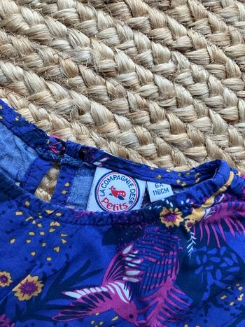 Robe bleue multicolore la Compagnie des Petits 6 ans