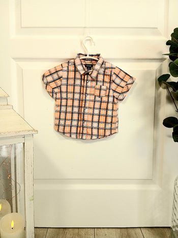 Chemise bébé garçon KIABI – 3 mois – Carreaux orange été