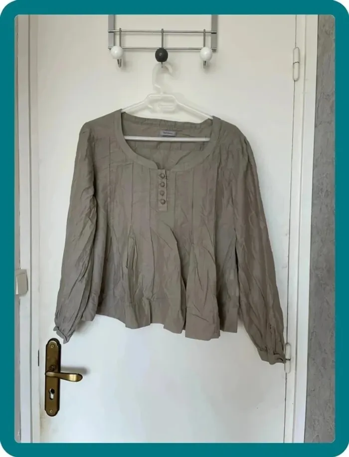 Blouse beige marron clair