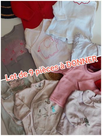 Lot à donner mi saison printemps automne hiver bébé fille