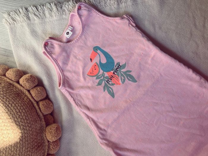 Gigoteuse rose avec dessin tropical graine de blé - photo numéro 3