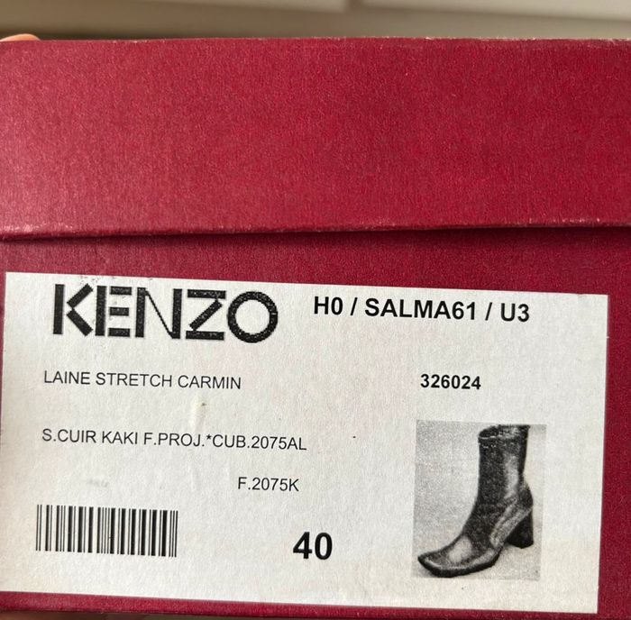 Bottines Kenzo Laine et Cuir Couleur Carmin T.40 - photo numéro 9