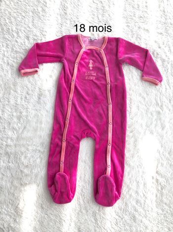 Pyjama velours rose little fairy fée neuf 18m