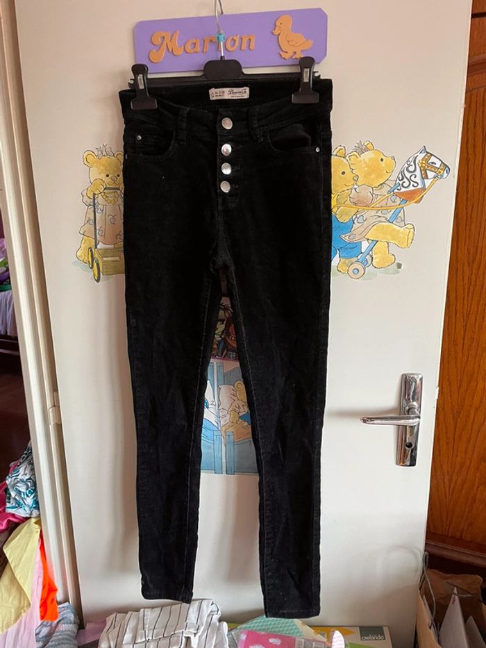 Pantalon noir en velours, taille 34, marque Denim Co.