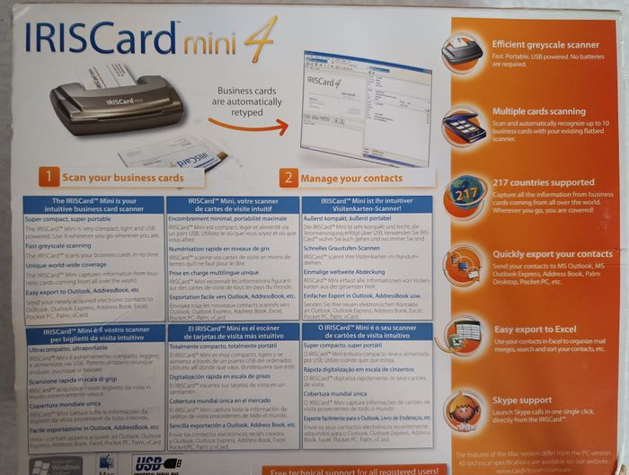 Scanner portable Iris Card Mini 4 pour cartes de visite Neuf complet Win & Mac - photo numéro 3