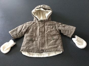 Manteau chaud marron 3 mois Vertbaudet