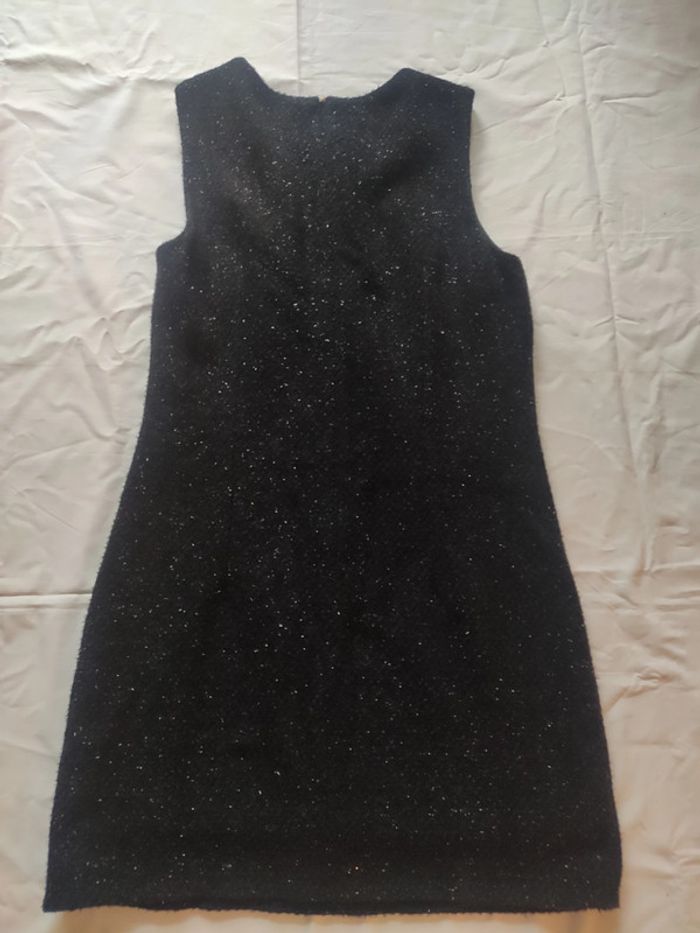 Belle petite robe noire d'hiver touches argentées, River Woods 38 très bon état - photo numéro 5