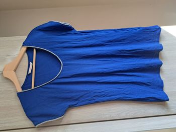 T-shirt bleu à chainettes Camaieu