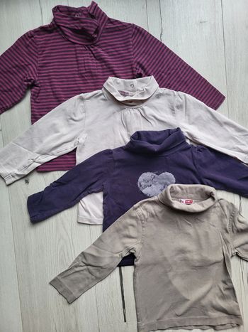 Lot de 4 pulls fin col roulés fille 3ans